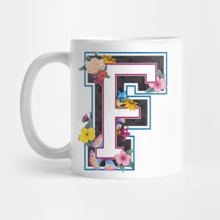 Letter F in varsity style Mug